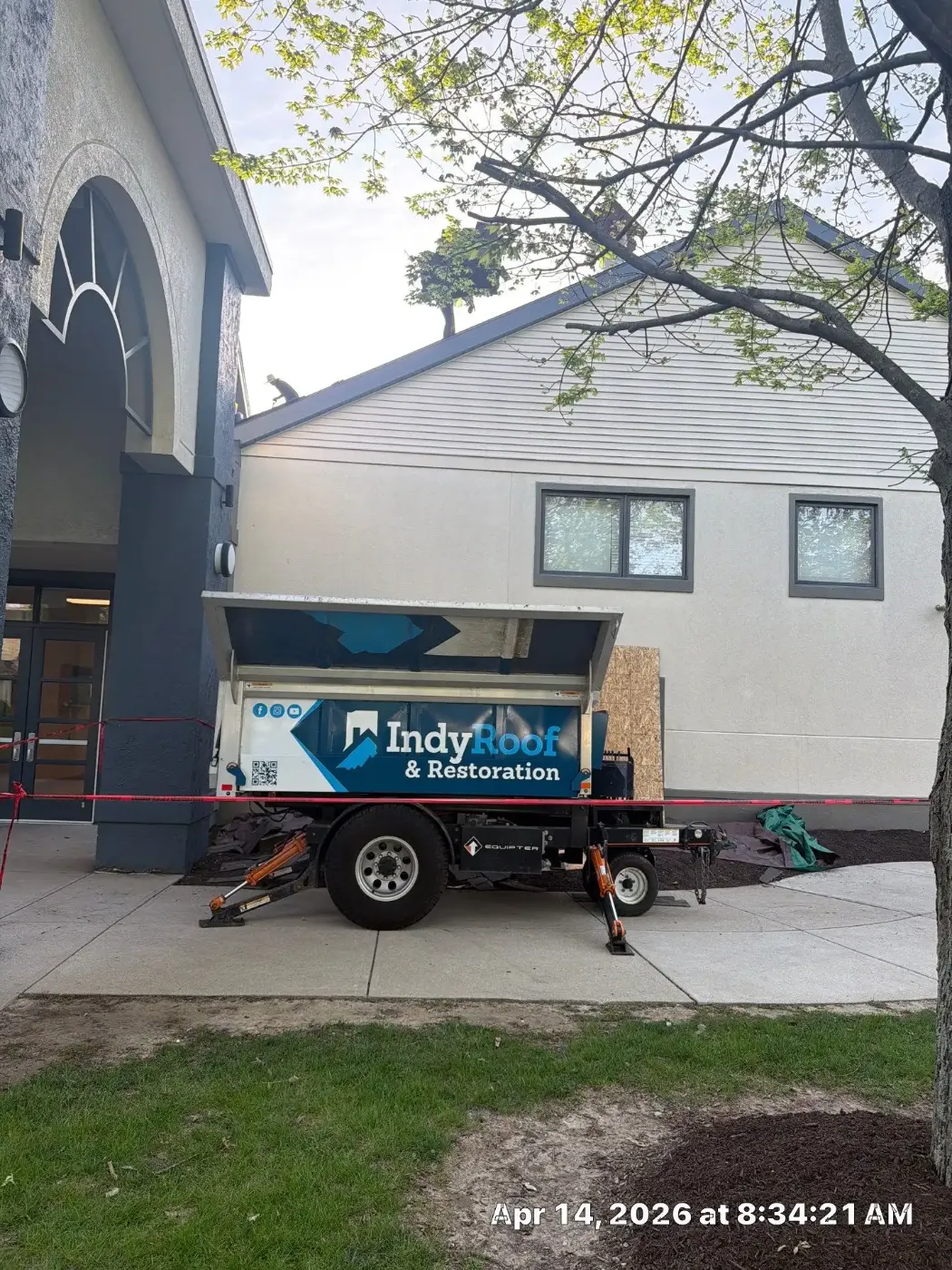 Tarping and dry-in on a Indiana Avenue commercial roof